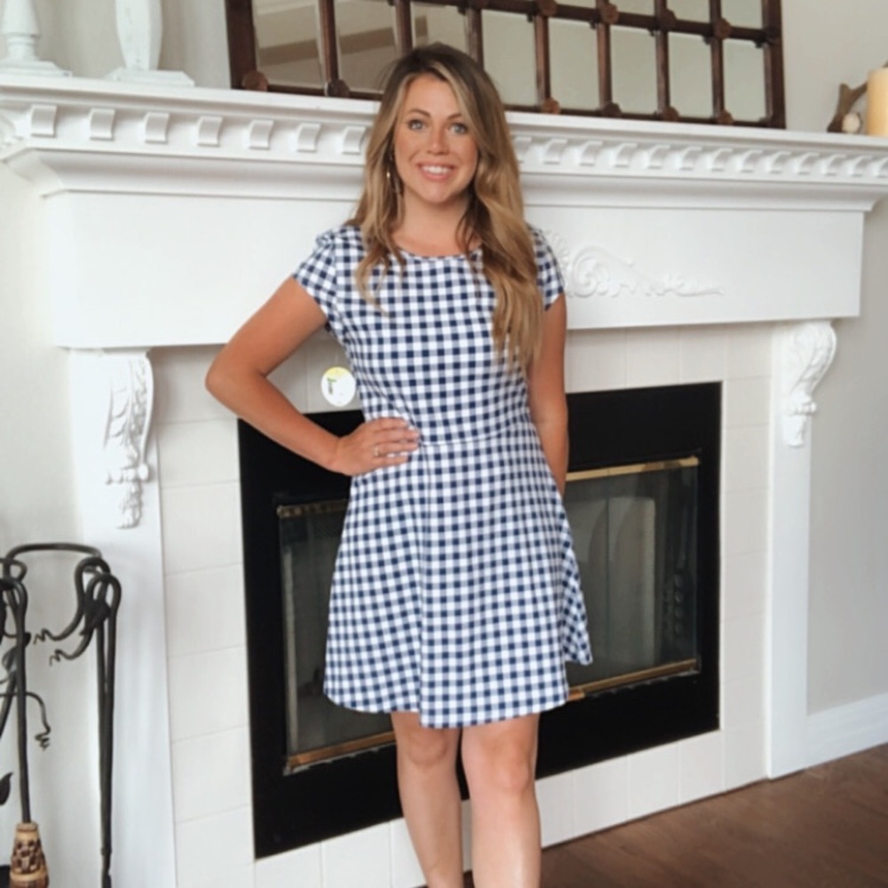 NEW BONGO Gingham Open Back Checkered Dress - Picture 1 of 9